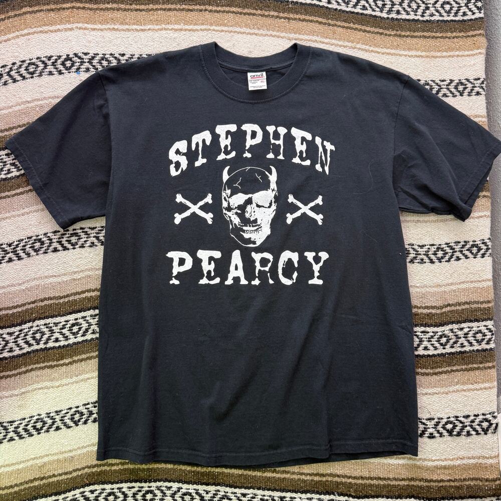 Vintage 2003 Stephen Pearcy Back for More Tour Black Devil Skull Band Shirt XL